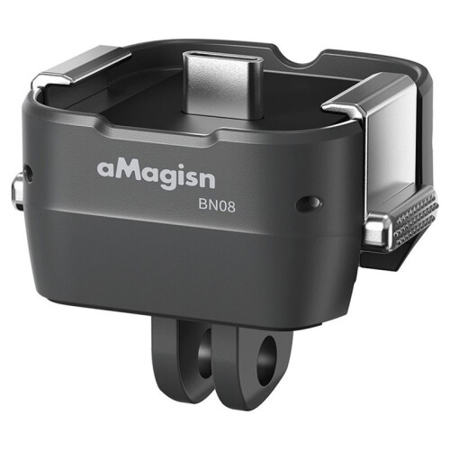 AMagisn Quick Release Base Mount for   Ultra, Built-in Type-C Mic & Charging, 1/4" Thread Hole 2-Prong Adapter Black