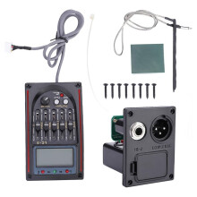5-Bands Akoestische Gitaarvoorversterker, LCD-Akoestische Gitaarpickup, Piëzo-Pickup Equalizer Tuner, Accessoires voor Akoestische Gitaar