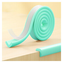 Foam Edge Corner Guards Protector Anti Collision Strip Self-Adhesive Safety Strips Bumper Stair Cushion For Furniture Cabinets Steps(Light Green,5m/1