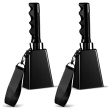 2 Pcs 8.6 Inch Cowbell Noise Makers for Sporting Event, with Handle Strap, Cow Bells for Football Games, Loud Hand Bell
