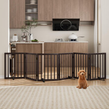 Morwdxef Dog Gate Indoor Freestanding Dog Stair Gate 60 cm Height Foldable 6 Panel Pet Gates for Stairs Doorways and Hallways