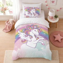 Unicorn Toddler Bedding Sets 120x150cm Microfibre Zip 1 Pillowcase 40x60cm