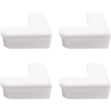 4-Pack White Corner and Edge Protectors - Self-Adhesive Bumpers for Furniture, Desks and Tables, Shock-Absorbing Guards for Home and Office Use