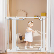 Xifamniy Clear stair gate, 74-98cm Wide Baby stair gate, Child safety gate Dog safety gate 76cm Tall Pet gate
