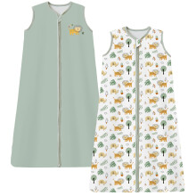 Chilsuessy Baby Sleeping Bag 1 Tog,2er Pack Infant Sleeping Bag Summer 100% Cotton Unisex Wearable Blanket Sleeping Sack for Toddler, 1 Tog/Elephant