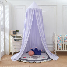 Homieco Princess Bed Canopy Polyetser Mosquito Net Bedding Round Dome Nursery Room Decorations Play Reading Tents (purple, polyester)