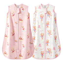 MIKAFEN 2pc Baby Sleeping Bag, 0.5 Tog Sleeveless for Summer, 0-6 Months