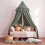 SmoothNovelty Gingham Plaid Bed Canopy, Green Black, Round 4