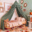 SmoothNovelty Gingham Plaid Bed Canopy, Green Black, Round 5