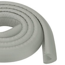 M METERXITY 1-Pack Corner Guards Edge Protectors, 6.5 Ft/2m Soft NBR Rubber Foam Bumper Guard L-Shape for Furniture Corner/Fireplace/Table Edge [Gray
