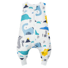 WYTbaby Baby Sleeping Bag with Legs 1.0 Tog, 100% Cotton Sleeveless Baby Sleep Sack Toddler Wearable Blanket for Boys and Girls, 70cm/6-18 Months