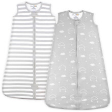Organic Cotton Baby Wearable Blanket 1.5 TOG Sleep Sack 12-18 Months 2-Pack