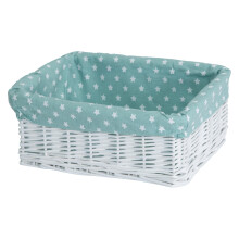 green leaves Green Wicker Gift Hamper Basket with Removable Liner, Medium