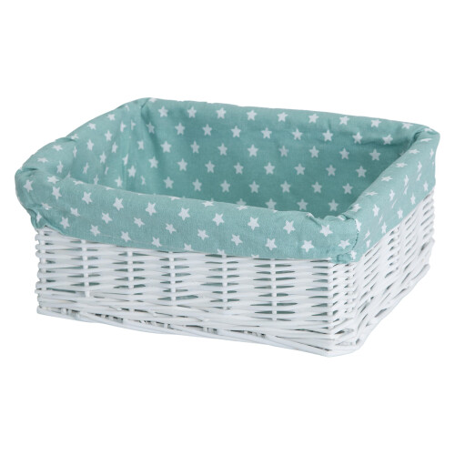 green leaves Green Wicker Gift Hamper Basket with Removable Liner, Medium
