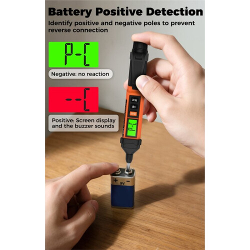 Voltage Tester 3-300V NCV AC  Voltage Detector Neutral/Live Wire Test with Flashlight Electrical Pen 2