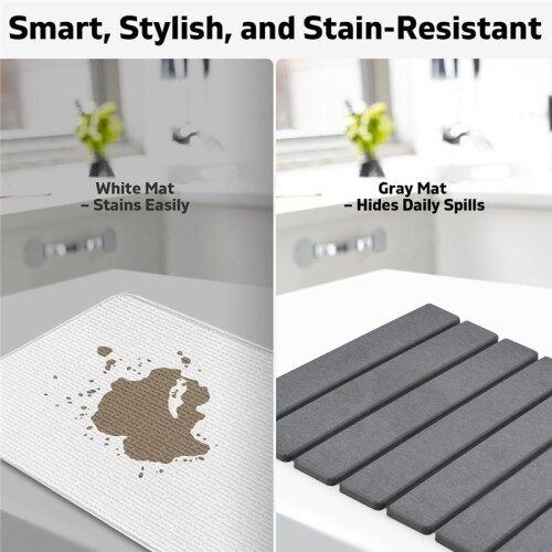 Foldable Dish Drying Mat (40x30cm) - Non-Slip, Quick-Absorbing Sink Drying Mat 2