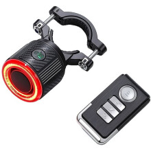 Light Sensing Bike Tail Light Anti-Theft Alarm Light, Find Your Bike in A Crowd One-Press 'Wake-', 110dB Alarm