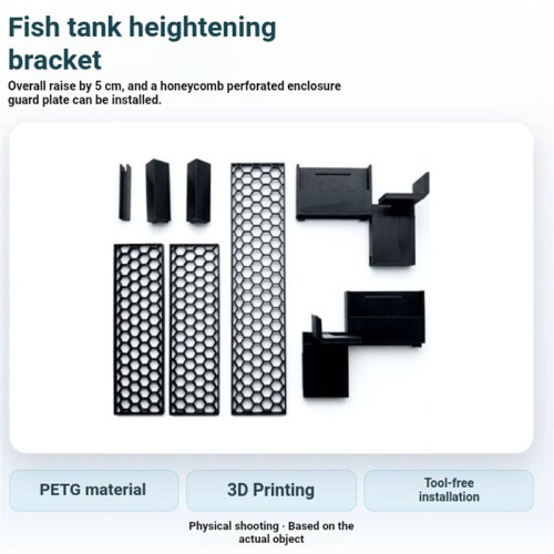 For Mijia  Fish Tank 2 Pro 5cm Height-Adjustable Bracket with Honeycomb Perforated Surround Panel (3D Printed)