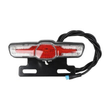 Lanterna Traseira para Bicicleta Elétrica 36V 48V, À Prova D'Água, Conector de 4 Pinos, LED, Freio, Seta e Luz Traseira Integradas.