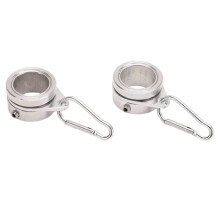 Lot de 2 Anneaux de Drapeau en Aluminium Rotatifs à 360 avec Mousquetons, pour Mâts de 19 à 26 mm (0,75 à 1,02 Pouce)