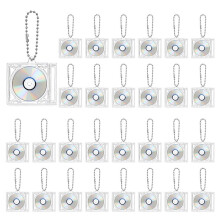 40 Pcs CD Keychain Album Cases for DIY Backpack Decorations and Gifts Keychains Can Hold Music CDs
