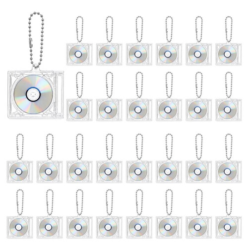40  Chaveiros com Porta-CDs para Decoração de Mochilas e Presentes DIY