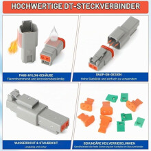 Pack of 173, 2 Pin DT Waterproof Connector with 21 Pin Needle Extractor, 20-16 AWG DT Series Cable Connectors