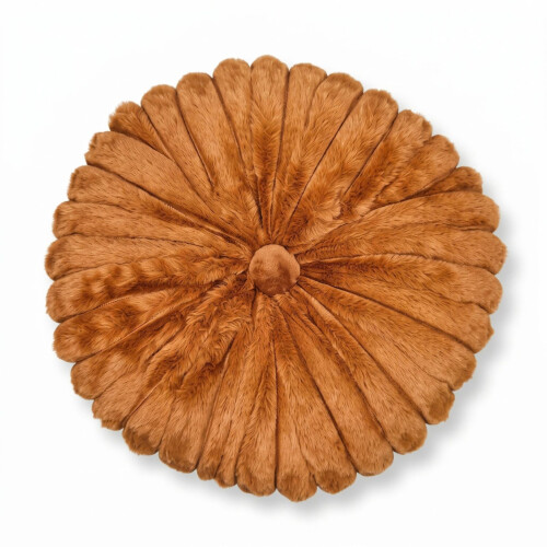Homescapes Round Pleated Cushion, 36 cm