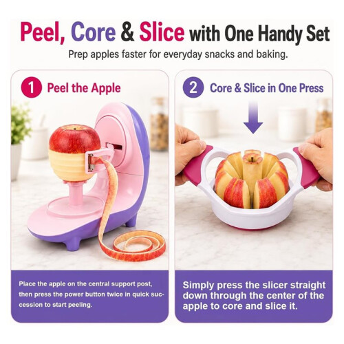 Electric  Peeler Tool with Slicer Corer, USB-C Rechargeable Automatic  Peeler Machine, Peels Fast 1