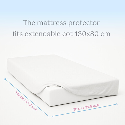 Set of 2 Waterproof Mattress Protector Sheets/Covers Fits 130x80 cm Extendable Cot Bed 2