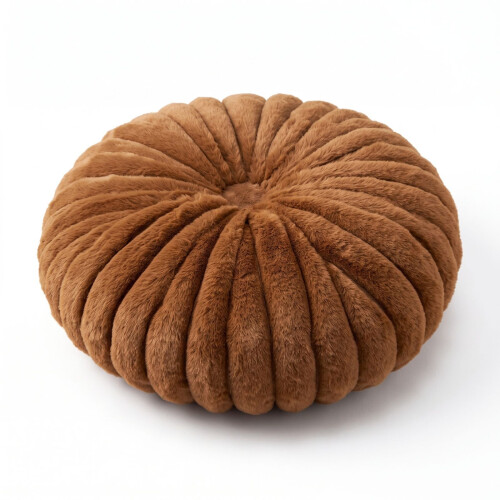 Homescapes Round Pleated Cushion, 36 cm 2