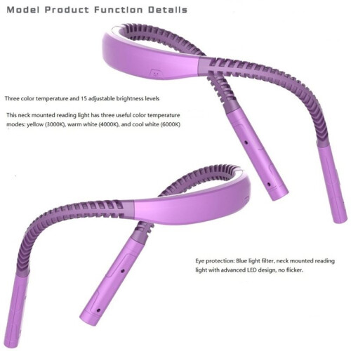 Hands Free LED Neck Reading Light,Ideal for Bedside Reading, Travel, and Exercise,Night Running Gear 2