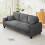 3 Seater Waffle Fabric Sofa 215cm Large Modern Sofa Couch Seats Settee 2 Pillows 6