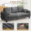 3 Seater Waffle Fabric Sofa 215cm Large Modern Sofa Couch Seats Settee 2 Pillows 9