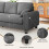 3 Seater Waffle Fabric Sofa 215cm Large Modern Sofa Couch Seats Settee 2 Pillows 10