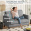 (Grey) 129cm Small Loveseat Sofa Comfy Soft Corduroy Couch 3