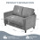 (Grey) 129cm Small Loveseat Sofa Comfy Soft Corduroy Couch 5