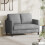 (Grey) 129cm Small Loveseat Sofa Comfy Soft Corduroy Couch 8