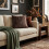 Homescapes Embossed Botanical Leaves Cushion with Cover, Brown 5