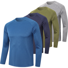 Men's Sports T-Shirts with Long Sleeves Breathable Set of 5 Pieces L