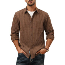 Herren Cord Hemd Casual Elegant Langarm Bequem Braun M — herren cordhemd, cordhemd braun, cord hemd herren langarm