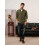 Herren Cordhemd Casual Elegant Langarm Bequem Grün M 5