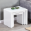 AINPECCA (3pcs White) 3PCS Nested Coffee Table Set High gloss Sofa Side 3