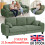 215cm Large 3 Seater Sofa Waffle Textured Fabric Upholstered Sofa Couch Seats UK 1
