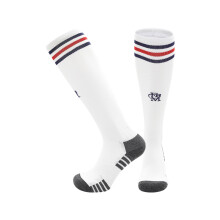 (L(UK 3.5-11), Bayern White) 2027 Kids Football Grip Socks High Knee Football Training Socks - Quick Dry Breathable Cushioned Socks