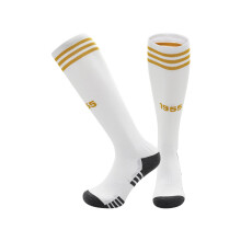 (L(UK 3.5-11), Al-Nassr White) 2027 Kids Football Grip Socks High Knee Football Training Socks - Quick Dry Breathable Cushioned Socks