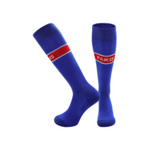 (L(UK 3.5-11), Paris Blue) 2027 Kids Football Grip Socks High Knee Football Training Socks - Quick Dry Breathable Cushioned Socks