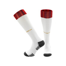 (M(UK 8-2.5), Bayern Red) 2027 Kids Football Grip Socks High Knee Football Training Socks - Quick Dry Breathable Cushioned Socks