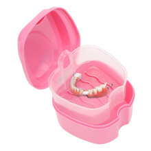 Denture Bath Case Orthodontic Dental Retainer Box Plastic False Teeth Bath Box Denture Cleanning Set Container Soaking Denture Bath for Storing Soaki