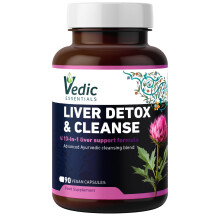 Vedic Advanced Liver Cleanse & Detox | High Strength Liver Support Capsules | 13 Essential Natural Ingredients for Healthy Liver Function | Vegan, UK